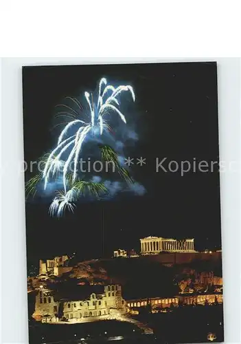 Athenes Athen Akropolis bei Nacht Kat. Griechenland