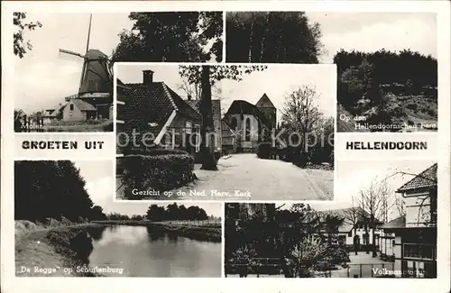 Hellendoorn Molen Kerk Hollendoornsche Berg Regge Sanatorium Kat. Hellendoorn