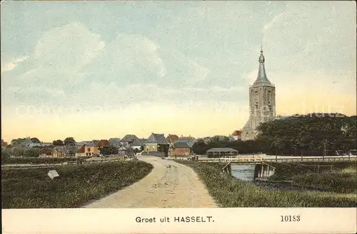 Hasselt Overijssel Ortsansicht mit Kirche Kat. Hasselt Zwartewaterland