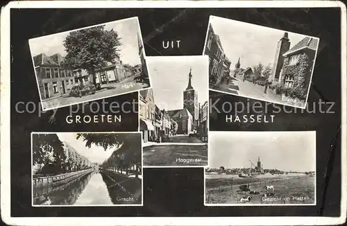 Hasselt Overijssel Markt Gracht Hoogstraat Kerk Eiland Kat. Hasselt Zwartewaterland