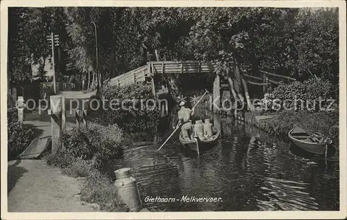 Giethoorn Melkvervoer Kahn Wasserstrasse Kat. Steenwijkerland