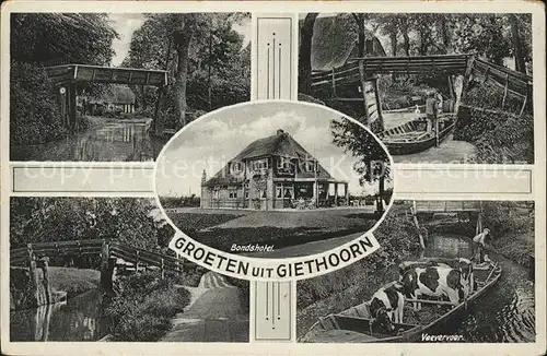 Giethoorn Teilansichten Veevervoer Bondshotel Pension Prinsen Kat. Steenwijkerland