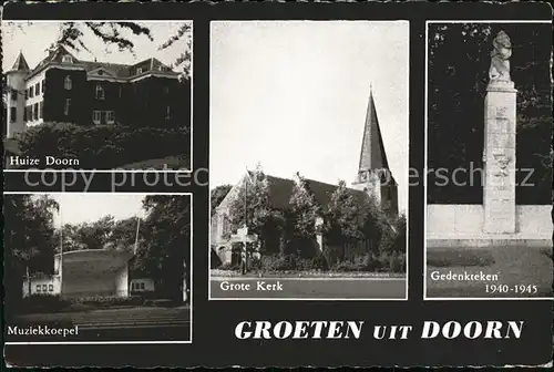 Doorn Niederlande Huize Muziekkoepel Kerk Gedenkteken / Utrechtse Heuvelrug /Utrecht