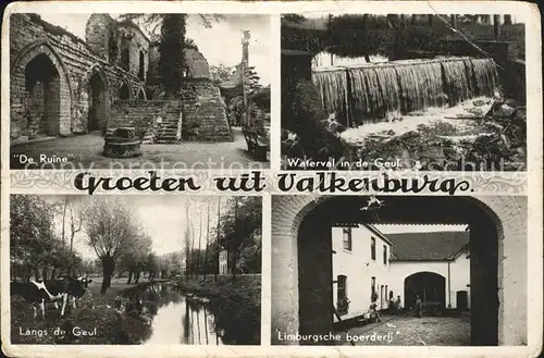 Valkenburg aan de Geul Ruine Waterval Geul Limburgsche boerderij Kuehe / Valkenburg /Maastricht