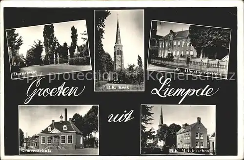 Liempde Dorpstraat Kerk St Albertus Gesticht Gemeentehuis School