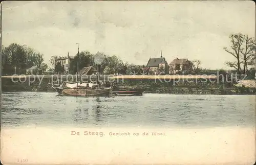 De Steeg Gezicht op de Ijssel Schiff Kat. Rheden