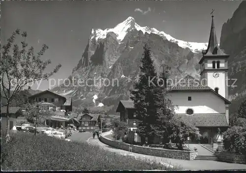 Grindelwald Kirche Wetterhorn Kat. Grindelwald