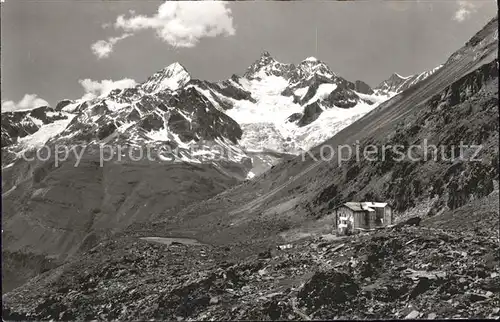 Zermatt VS Touristenhaus Fluhalp Dt Blanche Gabelhorn Wellenkuppe Stellisee Kat. Zermatt