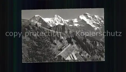 Interlaken BE Bergbahn Schynige Platte Eiger Moench Jungfrau Kat. Interlaken