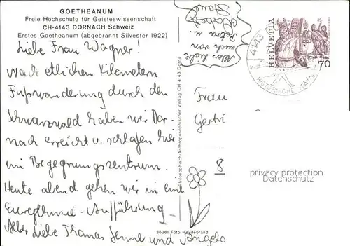 Dornach SO Goetheanum Freie Hochschule Kat. Dornach