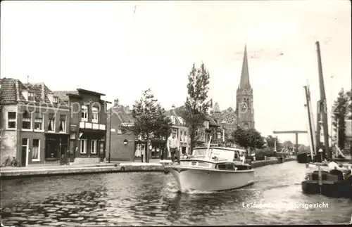 Leidsendam Voorburg Sluisgezicht Schleuse Motorboot Kirche
