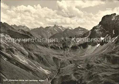 Kemptnerhuette mit Lechtaler Alpen Kat. Oberstdorf