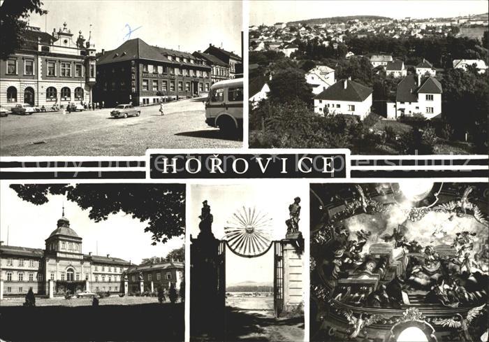 Horovice Deutsch Horschowitz Palackeho namesti Celkovy pohled Zamek