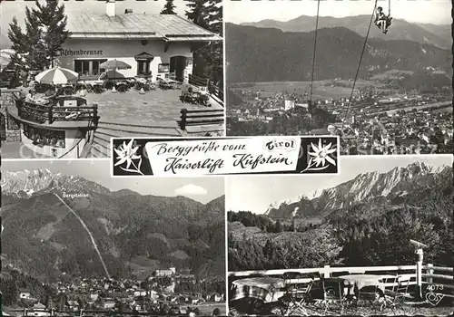 Kufstein Tirol Gasthof Aschenbrenner Terrasse Kaiserlift Totalansicht Kat. Kufstein