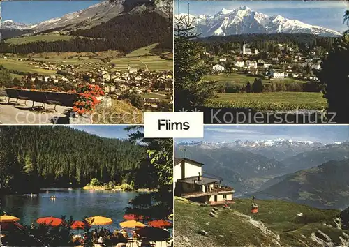 Flims GR Dorf Waldhaus mit Signina Caumasee Cassonsgrat Alpenpanorama Kat. Flims Dorf