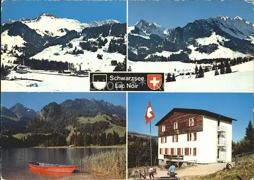 Lac Noir Schwarzsee FR Kaiseregg Schafberg Spitzfluh Rippazfluh Haus der Jugend Kat. Fribourg FR