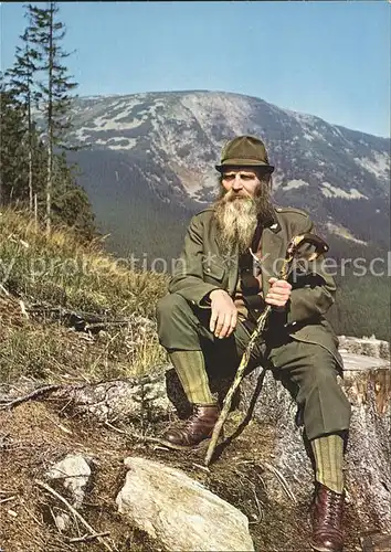 Krkonose Ruebezahl Berggeister im Riesengebirge Wandersmann Kat. Polen