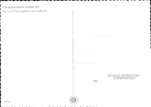 Amden SG Chrischonaheim Kurheim Erholungsheim mit Leistkamm Kat. Amden