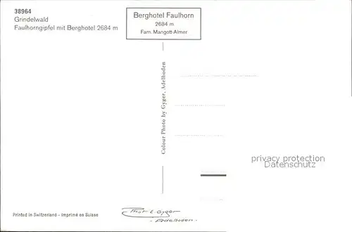 Grindelwald Faulhorngipfel mit Berghotel Kat. Grindelwald