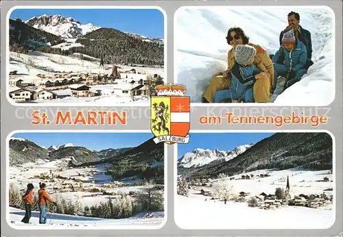 St Martin Tennengebirge Ansichten Schlitten Ski  Kat. St Martin Tennengebirge