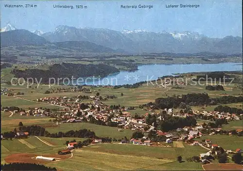 Wallersee Fliegeraufnahme Watzmann Untersberg Reiteralp Loferer Steinberge  Kat. Salzburg