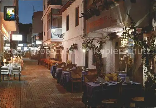 Torremolinos Calle del Cauce bei Nacht Restaurants Kat. Malaga Costa del Sol