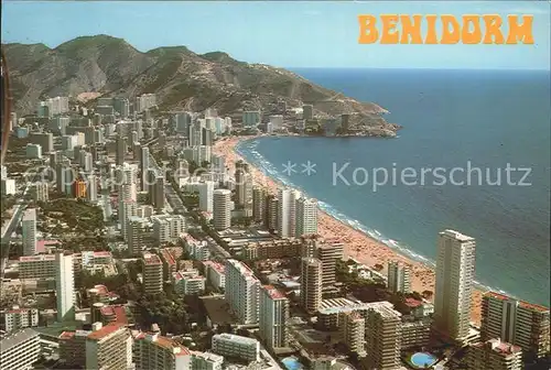 Benidorm Fliegeraufnahme Hochhaeuser am Strand Kat. Costa Blanca Spanien