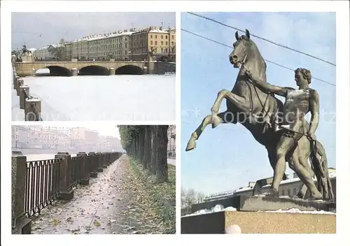 St Petersburg Leningrad Anitschkow Bruecke Reiterstatue / Russische Foederation /Nordwestrussland