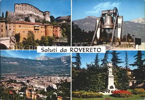Rovereto Trentino Schloss Glocke Panorama Denkmal Kat. Italien