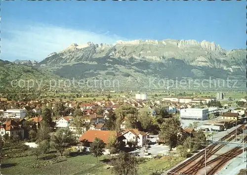 Buchs SG mit Alpstein und Kreuzberge / Buchs /Bz. Werdenberg