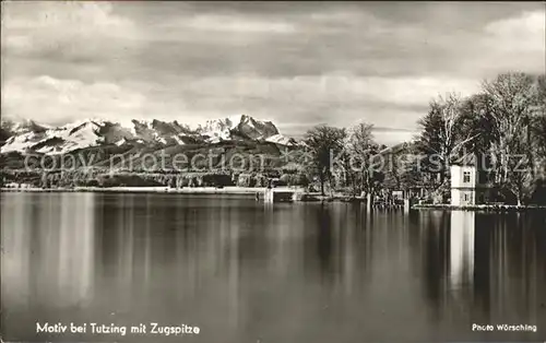 Tutzing Starnberger See mit Zugspitze