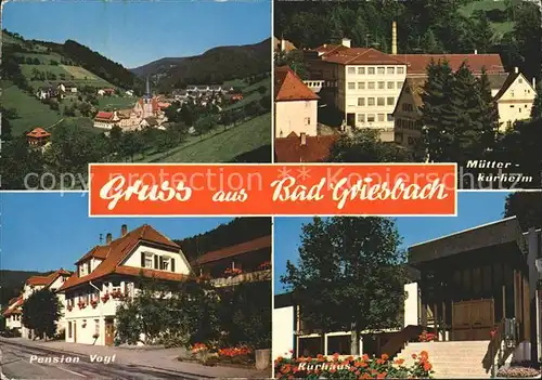 Bad Griesbach Schwarzwald  Total Muetterkurheim Pension Vogt Kurhaus Kat. Bad Peterstal Griesbach