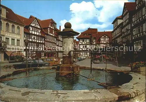 Allendorf Bad Sooden Marktplatz Brunnen Fachwerkhaeuser Kat. Bad Soden am Taunus