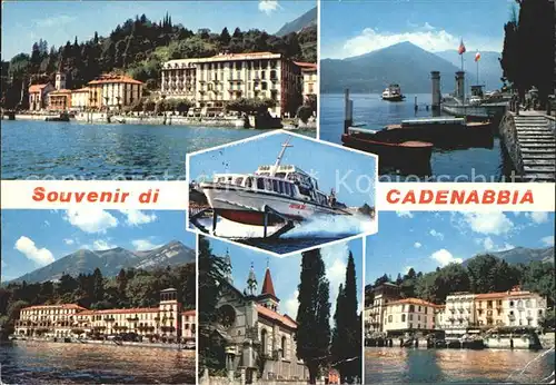 Cadenabbia Lago di Como Comersee Uferstrasse Hafen Boot Kat. Griante