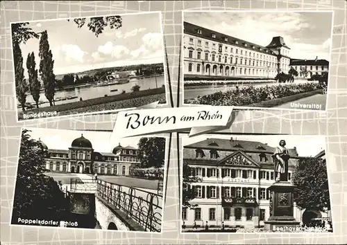 Bonn Rhein Bundeshaus Universitaet Beethoven Denkmal Poppelsdorfer Schloss Kat. Bonn