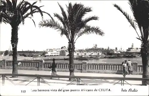 Ceuta Una hermosa vista del gran puerto Africano Kat. Spanien