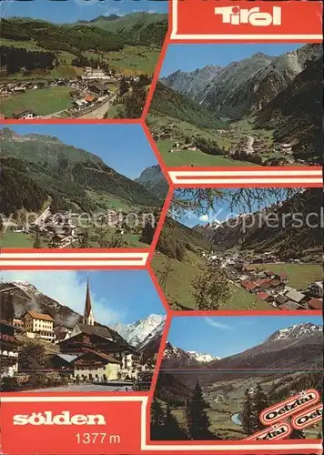 Soelden oetztal Teilansichten Panorama oetztaler Alpen Kat. Soelden