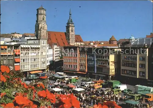 Stuttgart Marktplatz Stiftskirche Kat. Stuttgart