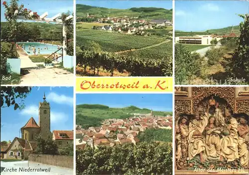 Oberrotweil Kaiserstuhl Bad Panorama Schule Kirche Niederrotweil Altar des Meister HL