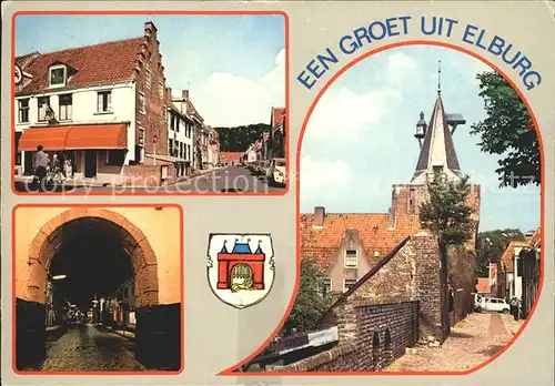Elburg Strassenpartie Stadttor Stadtmauer Kat. Niederlande