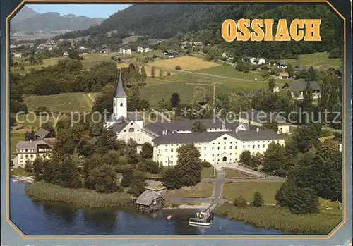 Ossiach Ossiachersee Stiftskirche und ehem Benediktinerabtei Fliegeraufnahme