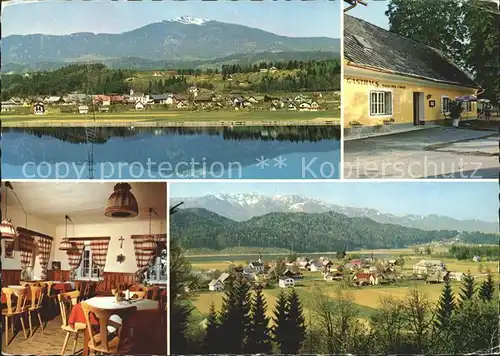 Foederlach Gasthaus Ortsansicht See Alpenpanorama Kat. Wernberg