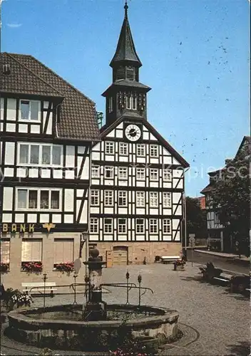 Allendorf Bad Sooden Rathaus mit Glockenspiel Marktbrunnen Fachwerkhaus Kat. Bad Soden am Taunus