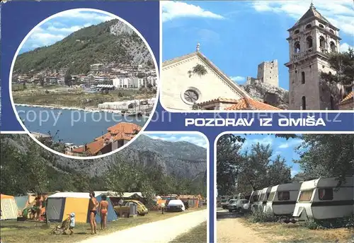 Omis Teilansicht Burgruine Campingplatz Kat. Kroatien
