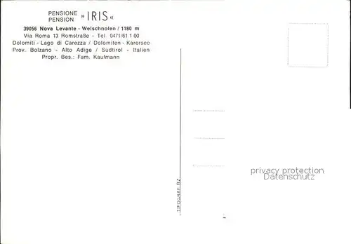 Welschnofen Suedtirol Pensione Iris Kat. Nova Levante