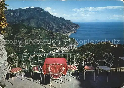 Ravello Terrasse und Blick vom Hotel Parsifal Kat. Italien