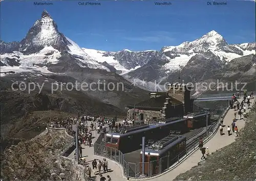 Zermatt VS Gornergratbahn Bergstation Matterhorn Col d Herens Wandfluh  Kat. Zermatt