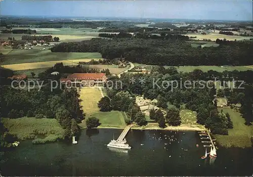 Bad Dreibergen Ammerlaender Gaststaette Gaestehaus Seerose Zwischenahner Meer Bootanleger Fliegeraufnahme Kat. Bad Zwischenahn