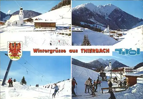Thierbach Wildschoenau Kirche Lift Skigebiet Alpen Kat. Wildschoenau