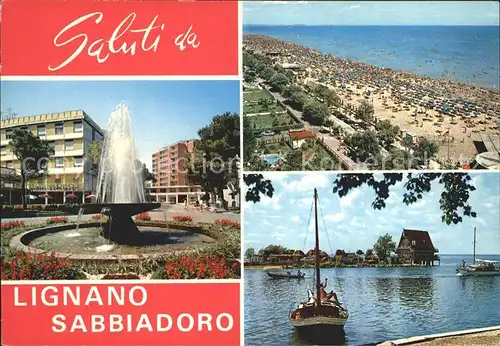 Lignano Sabbiadoro Brunnen Strand Hafen Segelboot Kat. Lignano